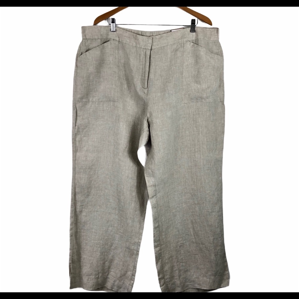 NWT Chico’s Linen 4 Short Wide Leg Pants Flax XXL